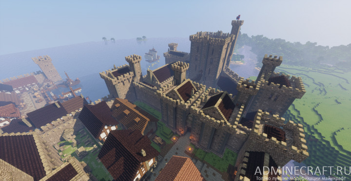 Карта средневековых строений для Minecraft